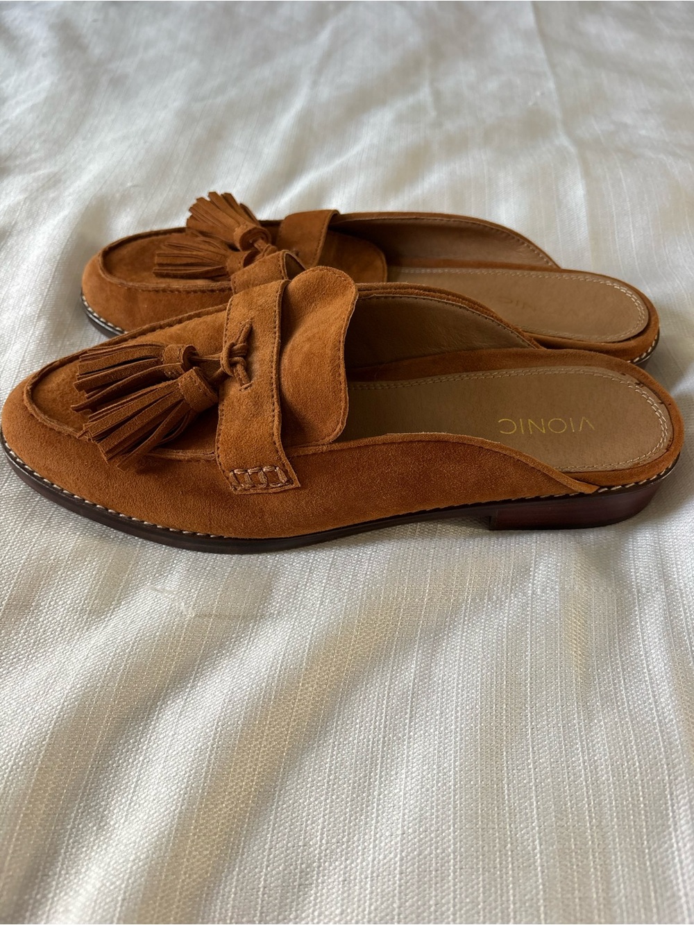 NEW Vionic Reagan suede mule loafers with tassel size 9.5 - Picture 5 of 6